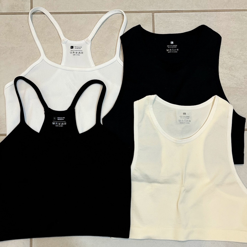 Cropped Tank Top Bundle Set Of 4 Juniors Size Large